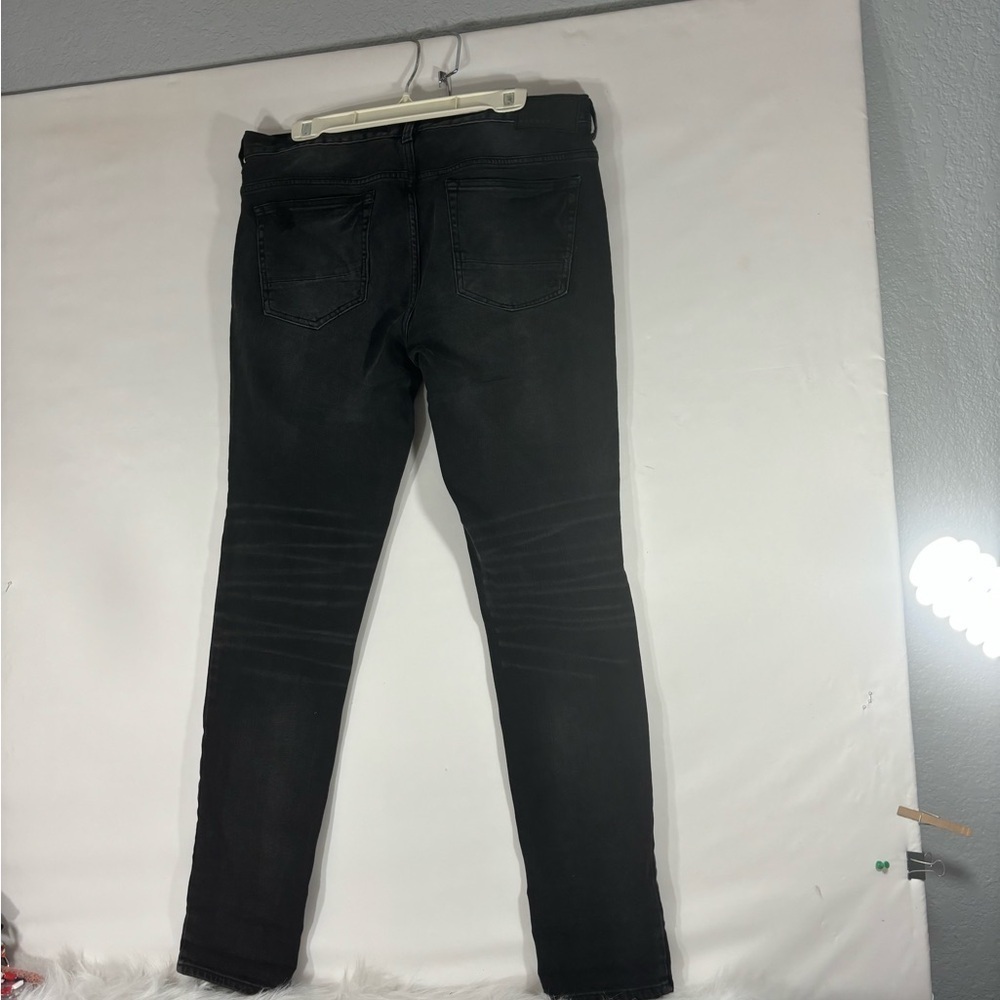 PACSUN Black Destroyed Stacked Skinny Jeans 34 X 32